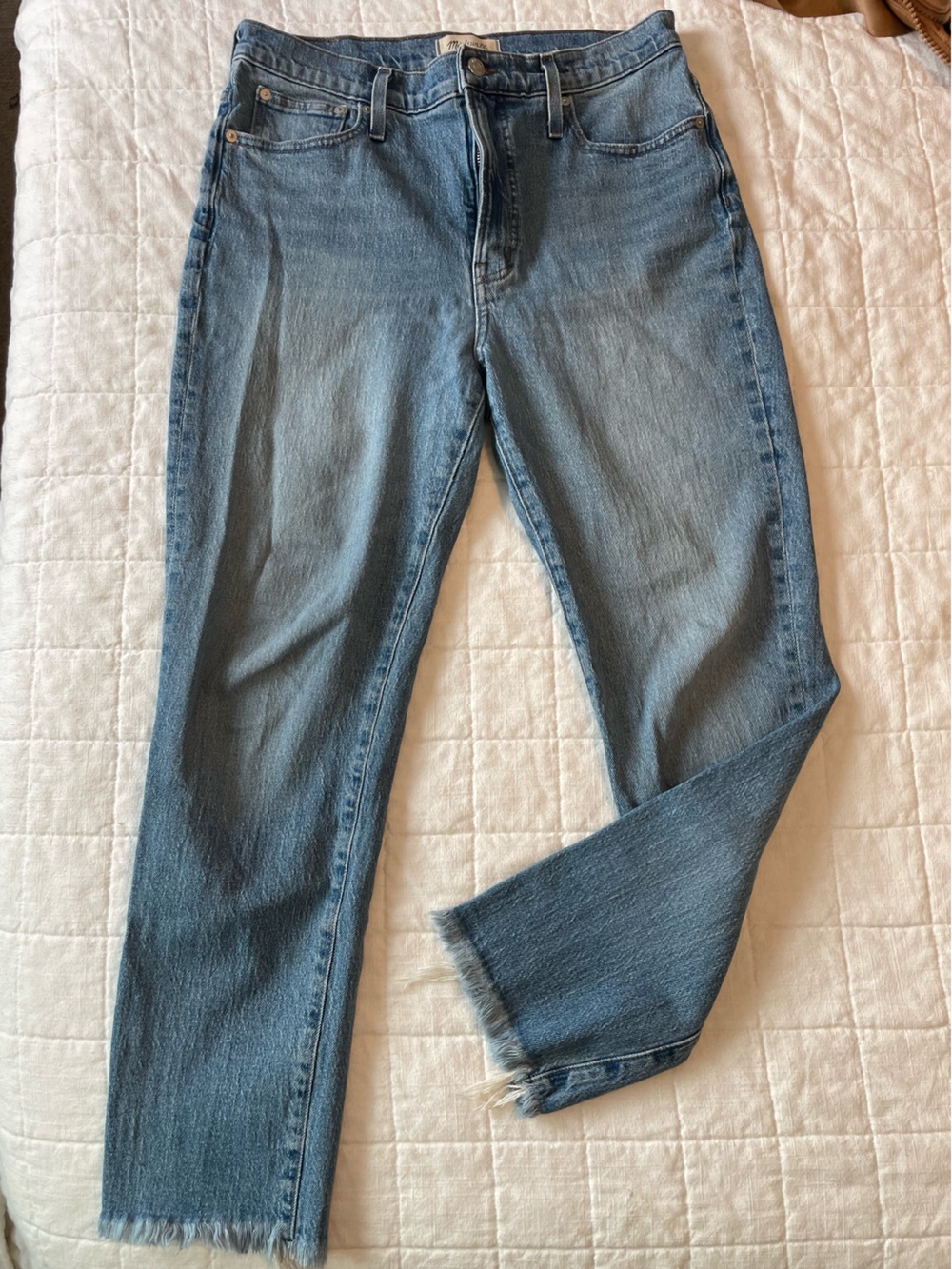 Madewell Light Blue the Perfect Vintage Jean frayed bottoms
